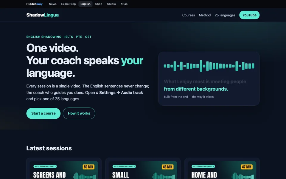 Spoken English lesson screen